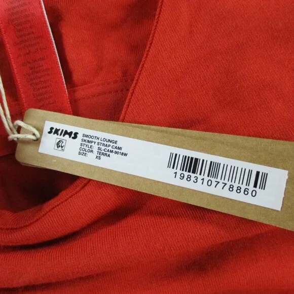 SKIMS Smooth Lounge Skimpy Strap Cami Womens XS Terra Red NWT NEW - Picture 5 of 8